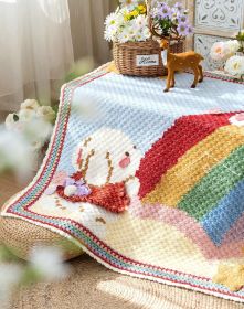 Rainbow Bunny Blanket Crochet Kit