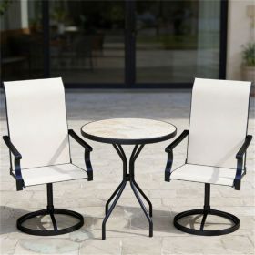Courtyard chairs, one set of two armchairs, dining chairs, cream