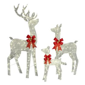 3-Piece Lighted Christmas Reindeer Family Set Outdoor Decorations