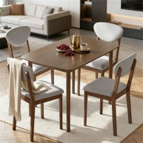 5-piece dining table set, modern table and chairs, kitchen set, living room set, light gray