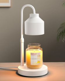Electric Candle Warmer Lamp White, Candle Lamp Warmer with Timer, Wax Warmer Lamp for Jar Candles, Adjustable Height Candle Light Warmer with 2 B