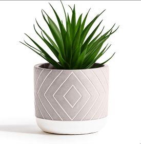 Farmhouse Desk Plant | 8" Small Artificial Plants in Pots | Handmade Cement Pot with Small Fake Plant | Decorative Plants for Office, Bathroom