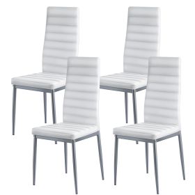 Modern Dining Room Accent Chairs Set of 4, Upholstered Leather Side Chair for Dining Tables