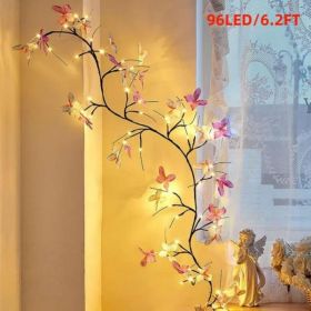 Enchanted Lights With Remote, 18 Branches 144 LEDs Lighted Willow Swag For Wall Decor, Indoor Artificial Plug In Fairy Lights For Bedroom, Living (Option: 6.2FT)