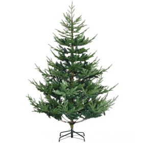 6 Foot Artificial Christmas Tree, Nordic Pine Hinged Xmas Tree with 795 Realistic Branches, Wide Steel Base, Auto Open, Green (Option: Green-950x270x280 mm)