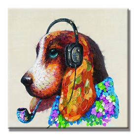 100% Hand Painted  Abstract Oil Painting Wall Art Modern Minimalist Pet Dog Fashion Picture Canvas Home Decor For Living Room No Frame (size: 120x120cm)