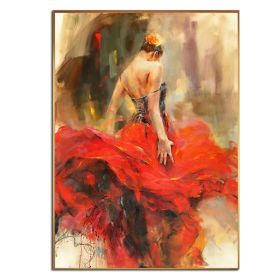 Ha's Art Handmade Abstract Oil Painting Wall Art Modern Beautiful Dancing Girl Picture Canvas Home Decor For Living Room Bedroom No Frame (size: 150X220cm)