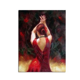 Hand Painted Abstract Oil Painting Wall Art Modern Contemporary Dancing Girl Picture Canvas Home Decor For Living Room No Frame (size: 75X150CM)