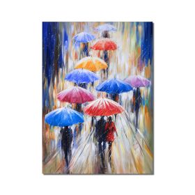 Abstract Portrait Oil Paintings On Canvas Nordic Girl Holding An Umbrella Wall Art Pictures for Home Wall Decoration No Frame (size: 75X150CM)
