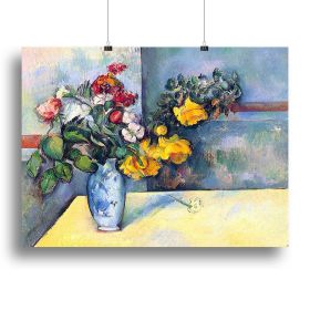 Still lifes flowers in a vase by Cezanne Canvas Print or Poster (Type: Standard Framed Canvas Print, size: 40" x 26" / 100cm x 65cm (approx))