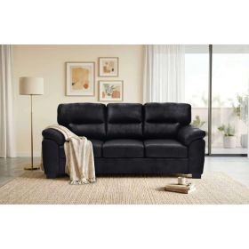 Modern 81" Foil Fabric Sofa with Padded Armrests and Black Triangular Legs, 3-Seater Upholstered Sofa for the Living Room,Black. (Option: Black)